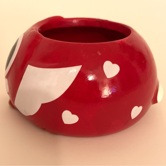 Valentine’s Day Ceramic Owl Plant Pot, Small Owl Pot, Red Owl, Owl Decor, Heart. - Picture 7 of 16